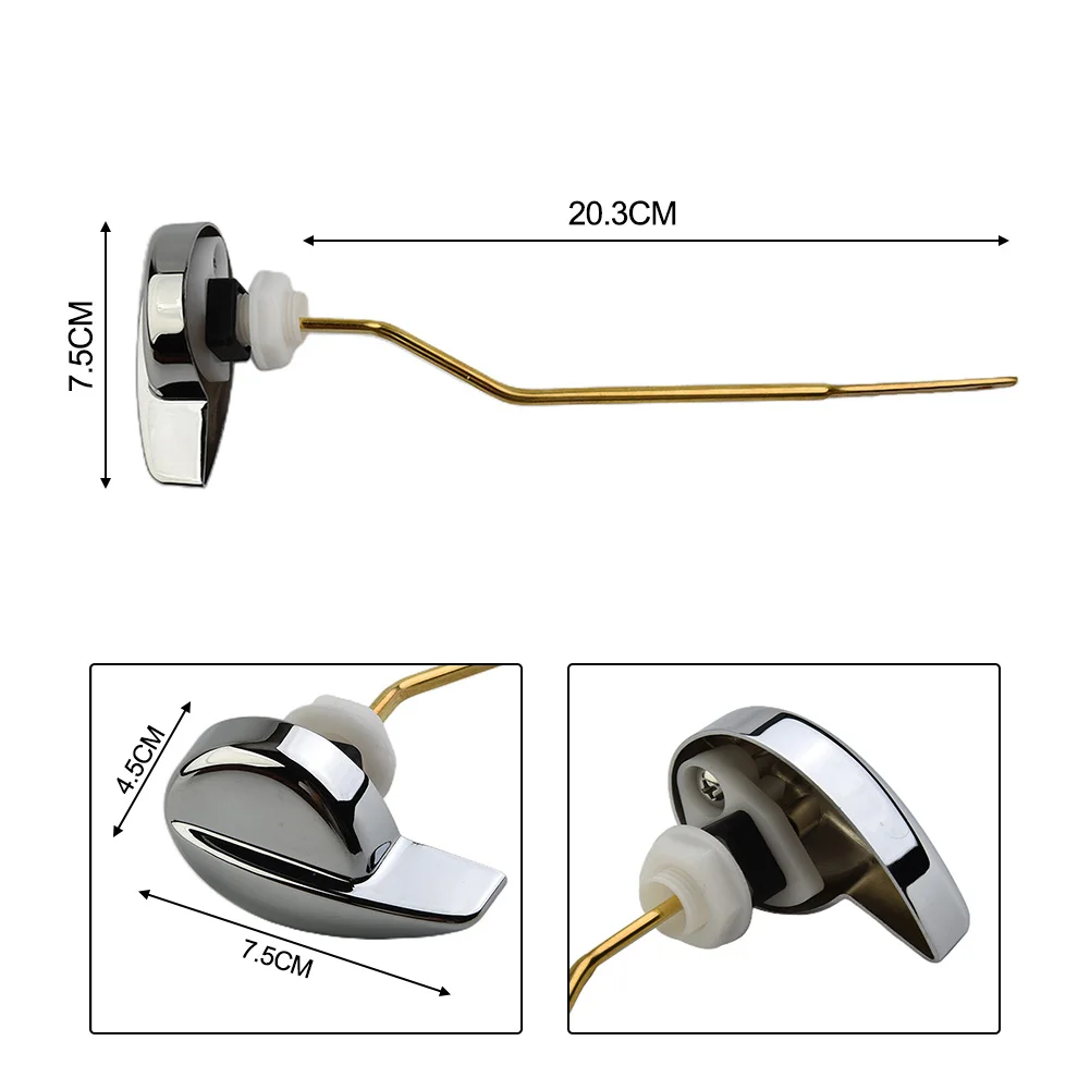 For Toilet Handle Flush Lever Handle Replacement Tank Toilet Tools Zinc Alloy+copper Accessories Brand New