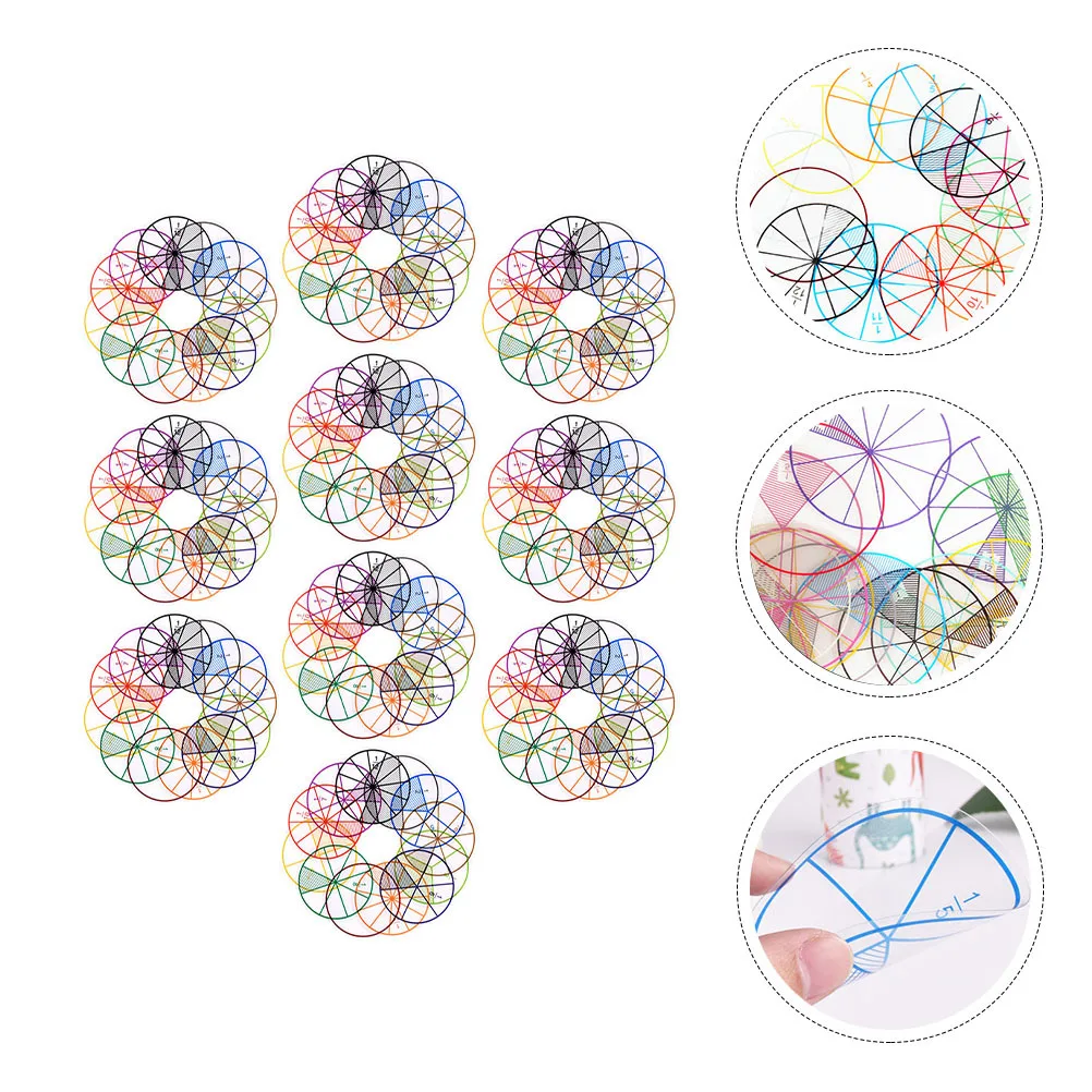 

10 set 10 Sets 8Cm 12 Fraction Circles Math Manipulatives Kids Learning Supplies Color-Coded Rainbow Teaching Aids Educational