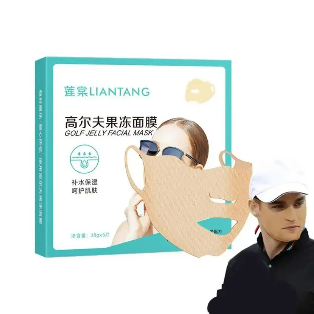 1/5Pcs Sun UV Protection Golf Jelly Facial Masque Cold Compress Cooling Blocking Hydrogel Gel Facial Mask Summer Outdoor