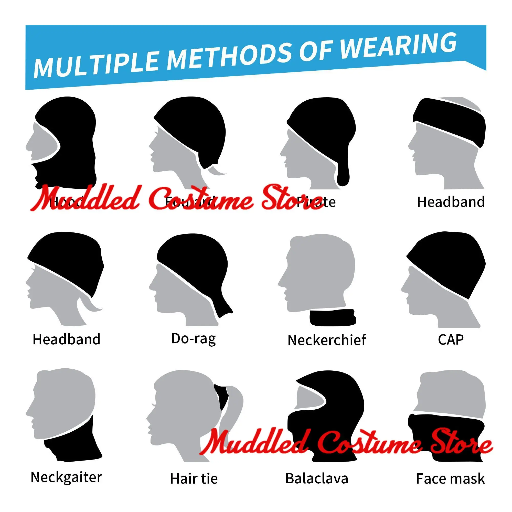 Shark dark blue Bandana Neck Cover Printed Wrap Mask Scarf Multi-use Headwear Hiking Fishing For Men Women Adult Winter view 6