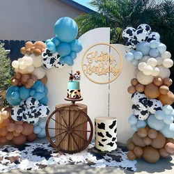 Blue Cow Balloon Arched Garland Kit Cow Party Decoration Suitable for Birthday Farm Western Cowboy Theme Party Supplies Decoration