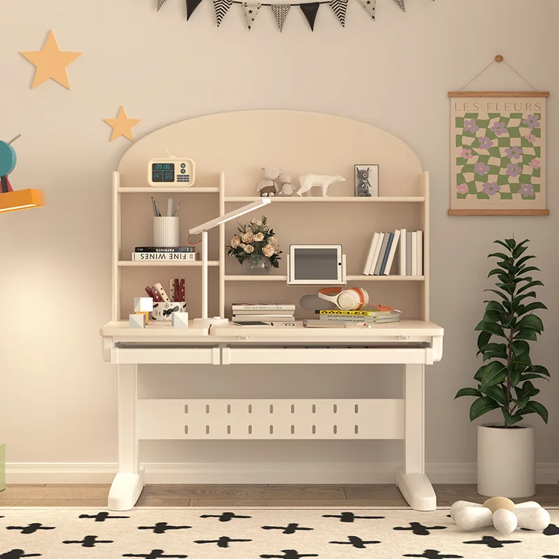 Children's furniture lift study table bedroom children's combination study table solid wood creative children's study table