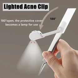 Cell Pimples Blackhead Clip With Lights Acne Needle Tweezers Comedone Acne Extractor Blemish Pimples Acne Needle Removal Tool