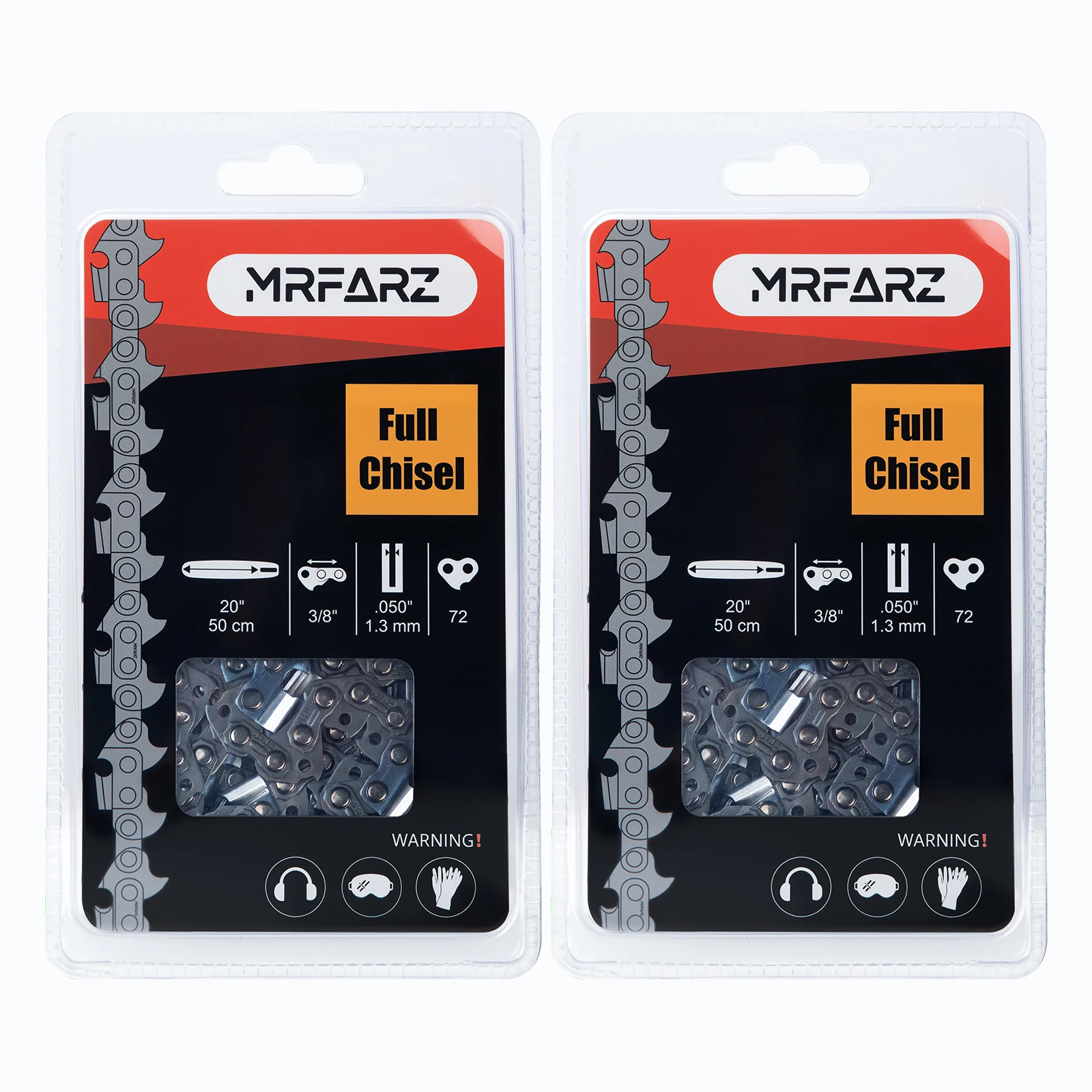 mrfarz-20インチ-チェーンソーチェーン-2本-3-8インチ-ピッチ-050インチ-ゲージ-72ドライブリンク-33rs-72-ms311-ms391、husqvarna-455460-e72対応