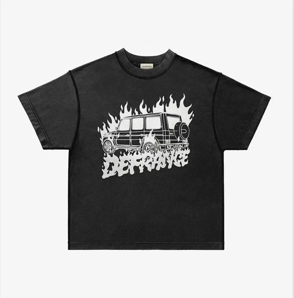 New luxury 2023 Men Arnodefrance Washed Fire Car T Shirts T-Shirt Hip Hop Skateboard Street Cotton T-Shirts Tee Top #216