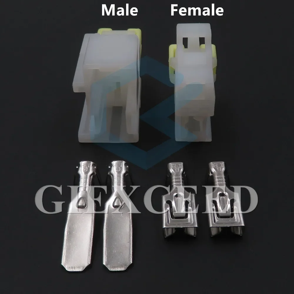 2 Sets 2 Pin AC Assembly Car Female Male Sockets With Pins 7123-6020 7122-6020 Auto Plug Automotive Connector