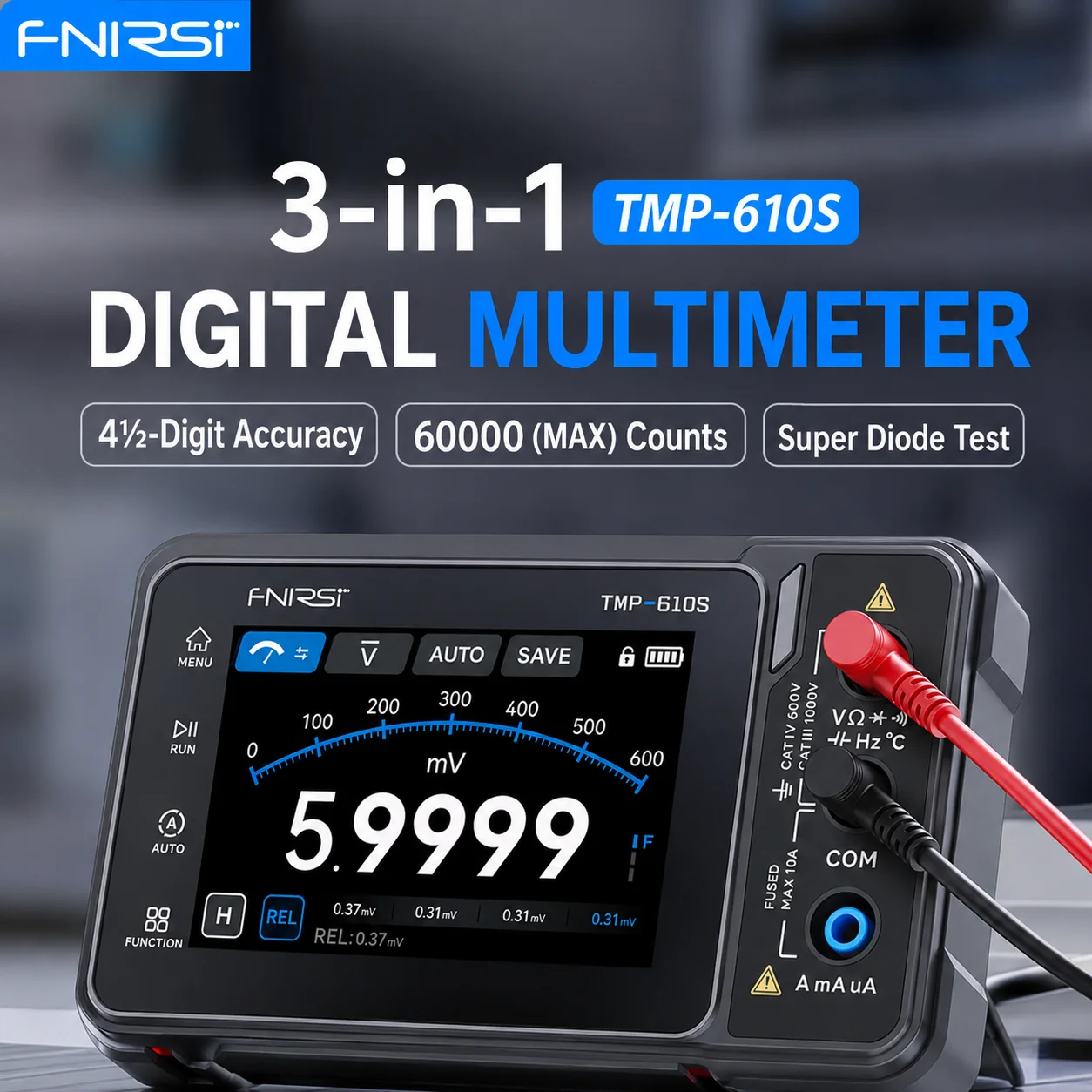 Ali Rms FNIRSI TMP-610S 3 in 1 Digital Multimeter Oscilloscope Signal Generator ...