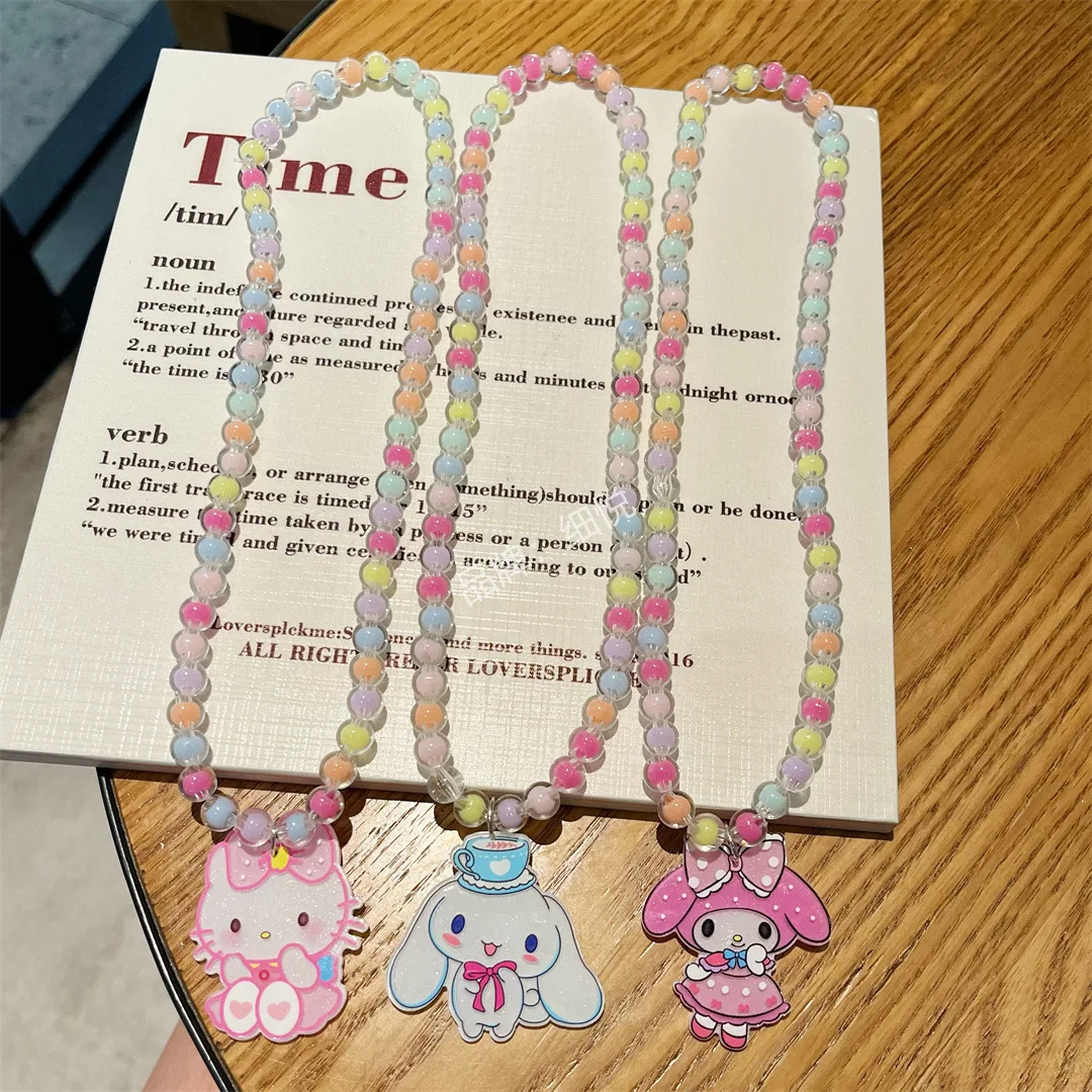 Miniso 漫画ネックレス子供のネックレスサンリオ少女漫画アクセサリービーズジュエリー女の子旅行多用途スタイル