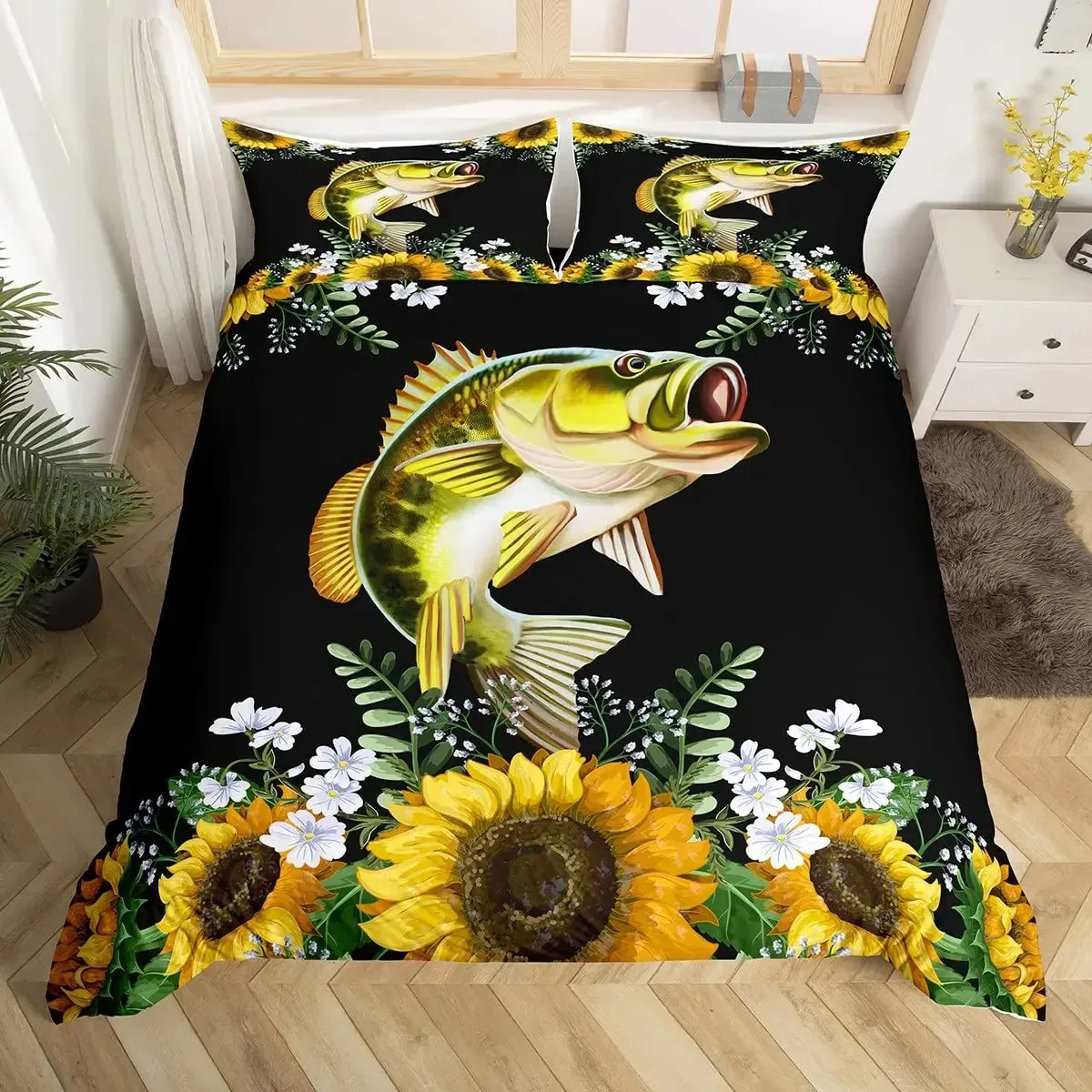 Kids Shark Duvet Cover Deep Ocean Themed Wildlife Comforter Cover Sea Animal Bedding Set Big Fish Bedspread Cover Twin King Size