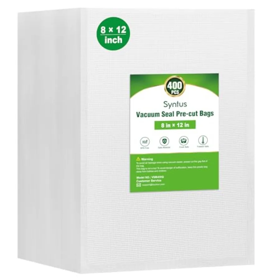 

Пакеты для вакуумной упаковки продуктов, 400 штук, 8x12 дюймов, коммерческого класса, предварительно нарезанные, без BPA, для хранения и подготовки еды