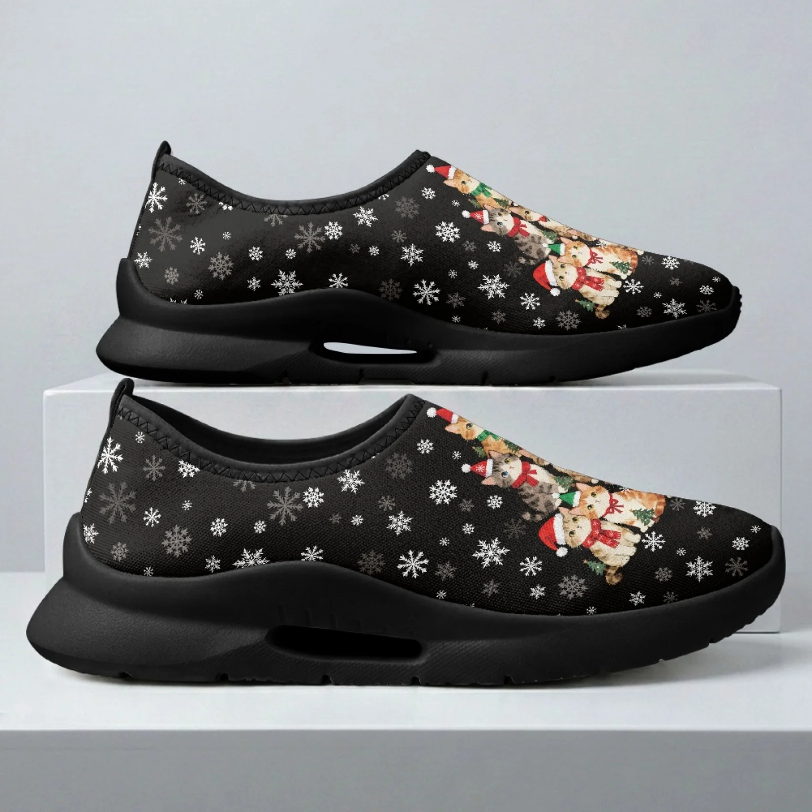 PENSTROLL Snowflakes and Cats Casual Comfortable Walking Shoes Mens Casual Shoes for Adult Sports Work