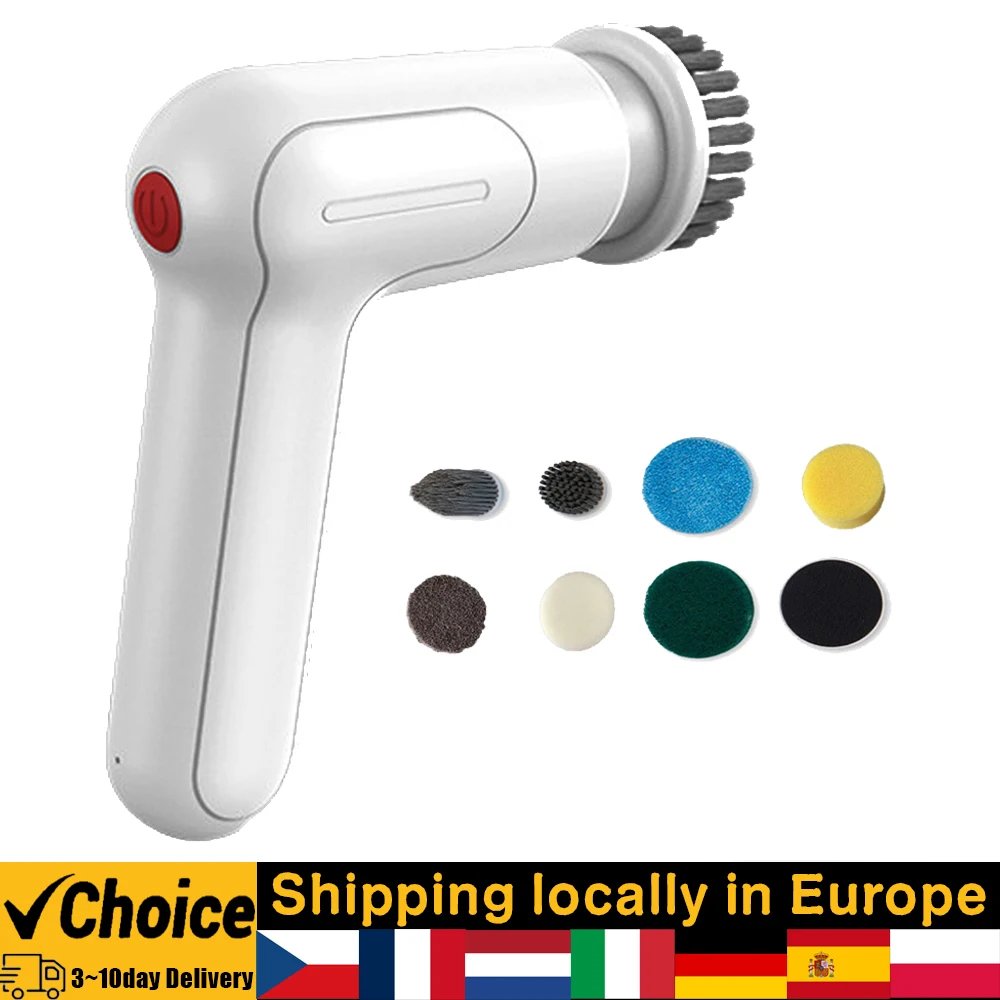 Portable Multifunctional Cleaning Brush USB Rechargeable Home Kitchen Dishwashing Brush Cordless Handheld Electric Cleaning