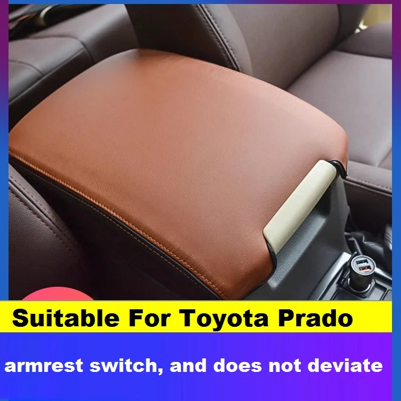 Genuine Leather Front Armrest Case Cover for Toyota Land Cruiser Prado 150 2010 - 2022 Interior Modification Accessories