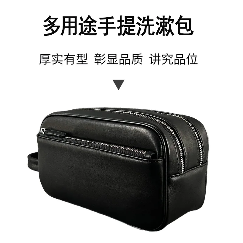 New top layer cowhide small shoulder bag for men's casual business, single shoulder crossbody bag, horizontal handbag storage