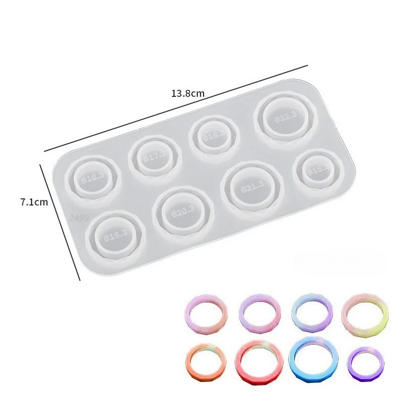 DIY Glue Application Complete Set of Ring Flat Cat-ear Arc-shaped Rhombus-shaped Ring Ring Mold Resin Silicone