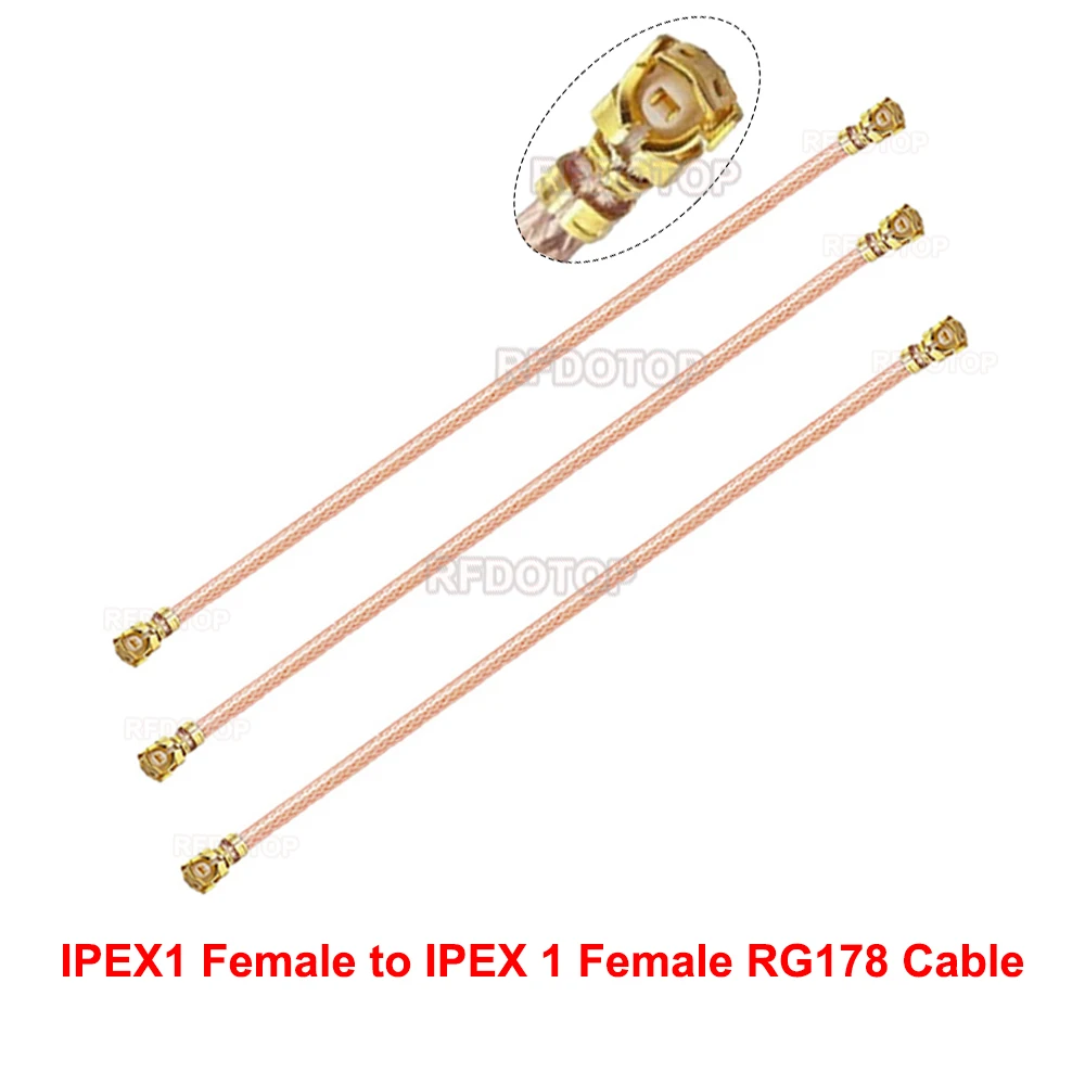 10PCS/lot U.fl//IPEX-1 Female to uFL/1 Female RG178 Cable Extension Pigtail Jumper 3G 4G GPRS Router Modem WiFi Antenna