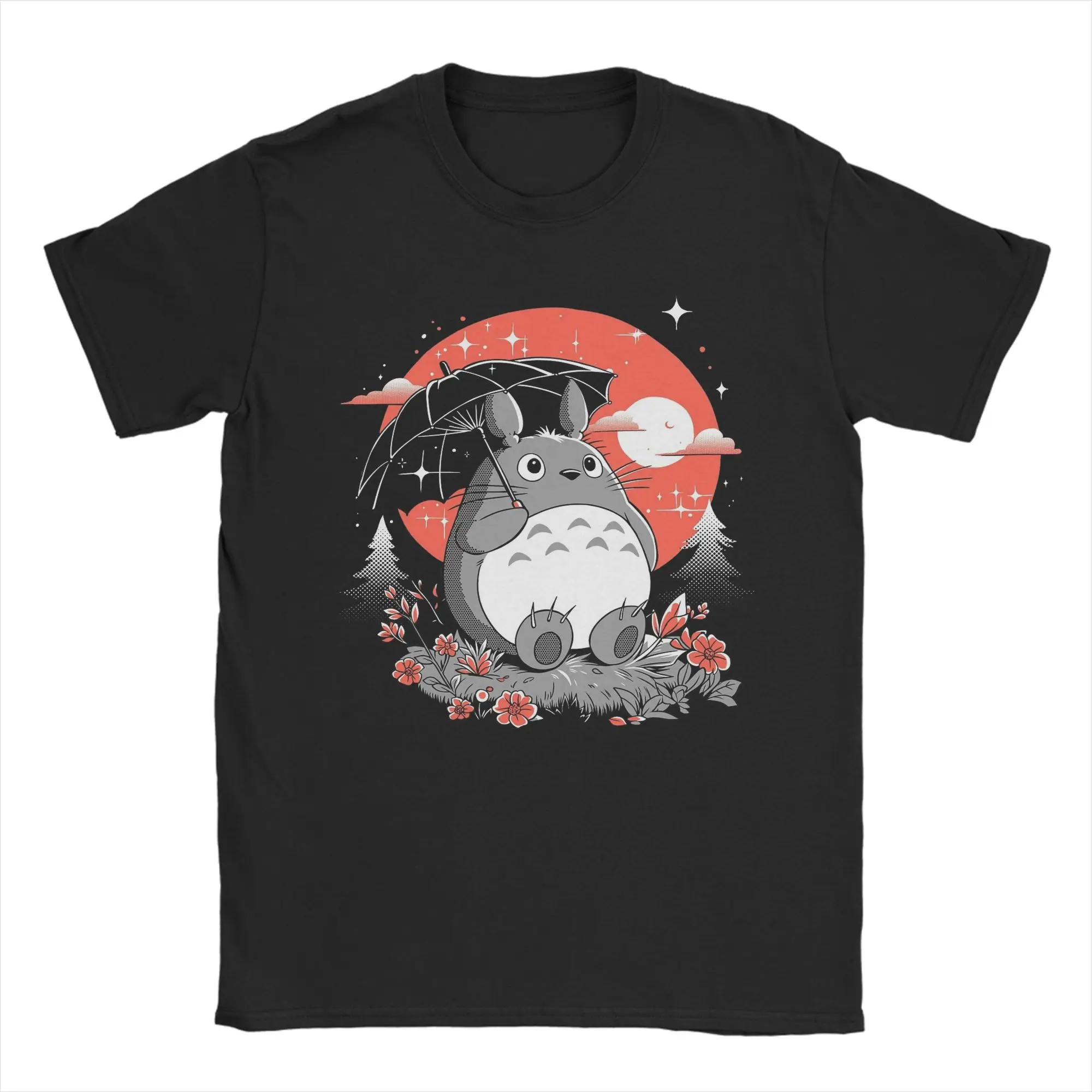 Anime Totoro-Miyazaki T-Shirts für Herren, Crazy Cotton T-Shirt, Rundhalsausschnitt, kurzärmelig, T-Shirts, neu eingetroffene Oberteile