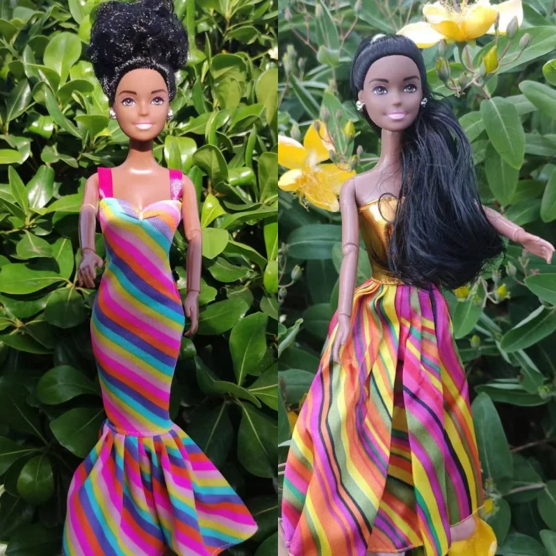 30cm Fashion Trend African Black Dolls Joints Movable Exquisite Make-up Black Skin 1/6 BJD DIY African Princess Dolls Girls Gift