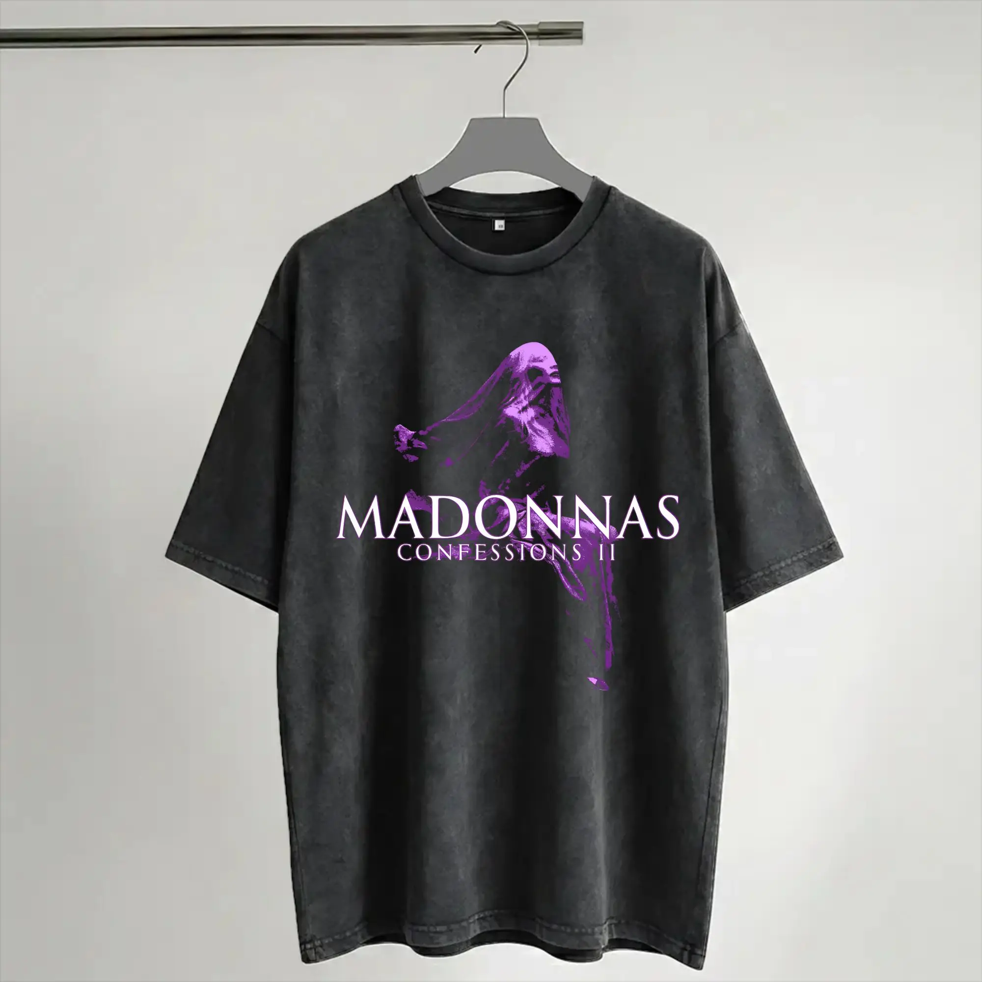 Madonnas CONFESSIONS II Tour 2026  T Shirt Hip Hop Washed Short Sleeve Harajuku T-Shirt Fashion Men Women Streetwear Summer Tees