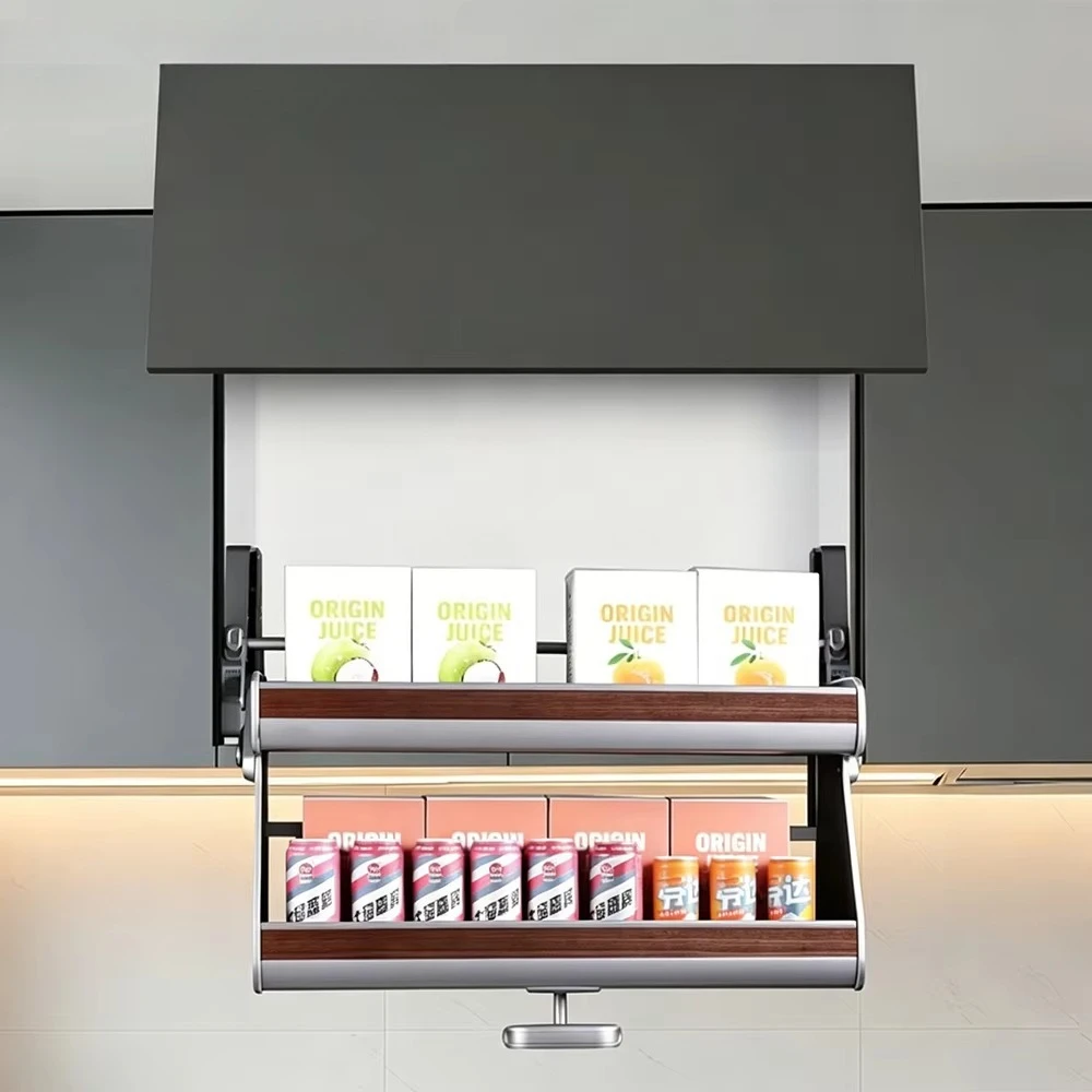 Home Storage Organizer Electric Lifting System Kitchen Cabinet Pull Down Basket Lift