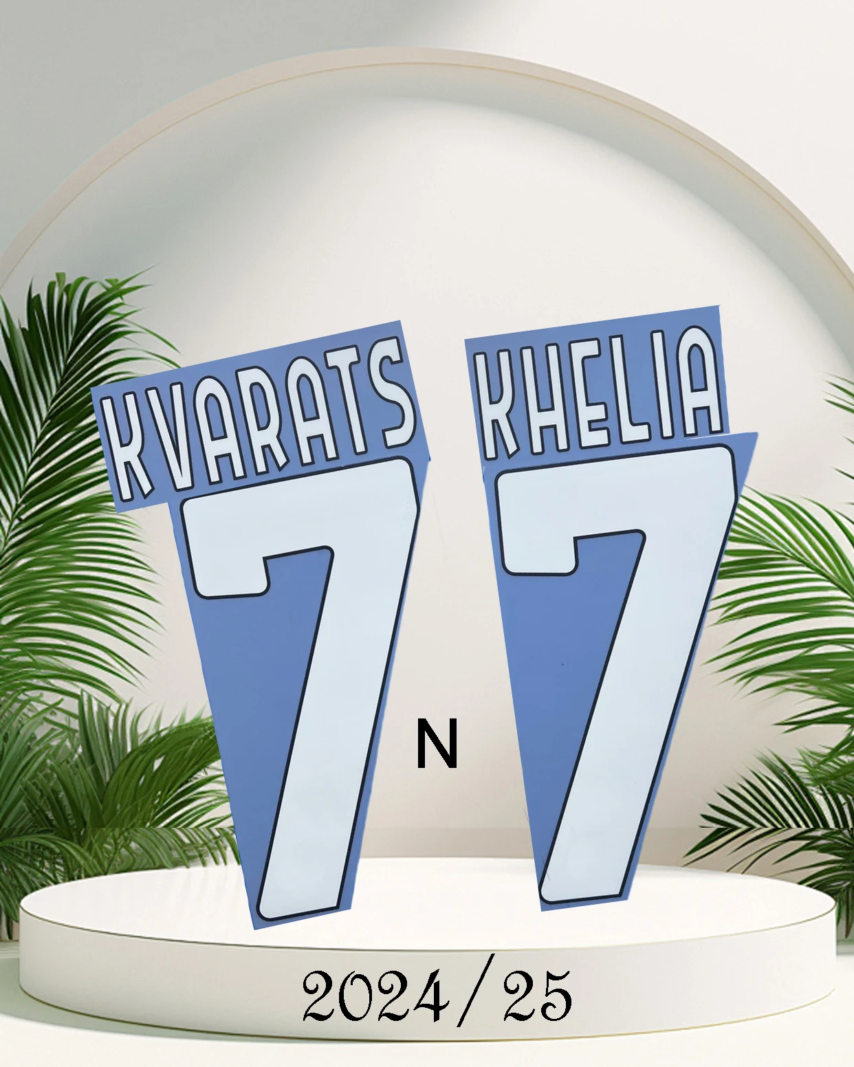 2024/25 Napo #77 KVARATSKHELIA name and number top quality iron on OSIMHEN home name sets 2025