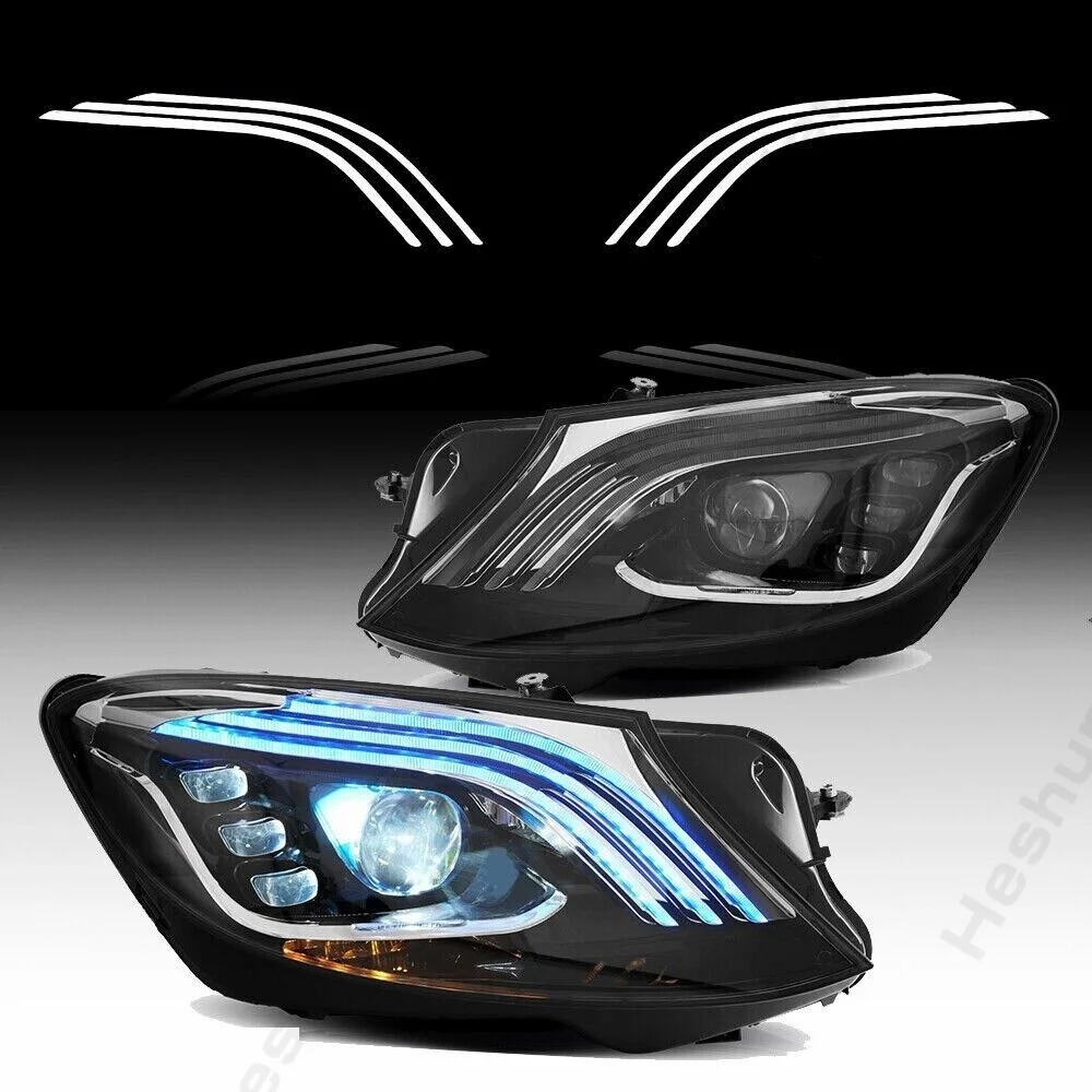 

Pair Headlight Assemblies For 2014-2015 2016 2017 Mercedez Benz S 320/S 350/S 400 W222 Full Led Headlights DRL Sets w/Animation