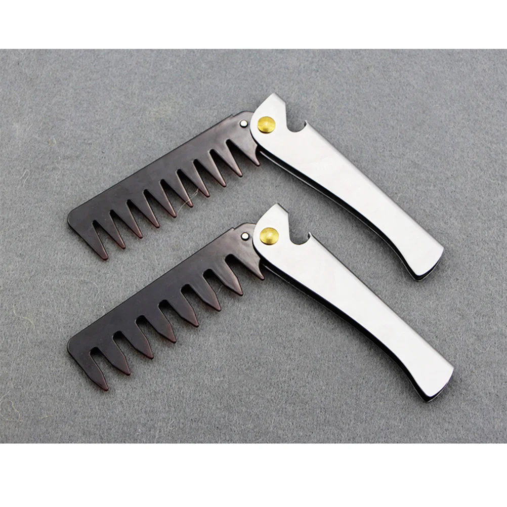 

1pc Vintage Prewar Hair Comb Stainless Steel Narrow Tooth Portable For Men Anti-Static Massage Comb Hairdressing Accessories