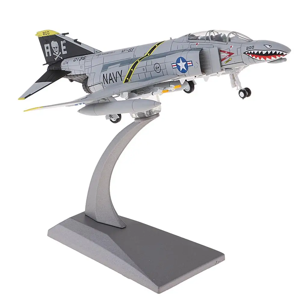 1/100 skala Die Cast F-4 Amerika Fighter Ⅱ pesawat terbang mainan