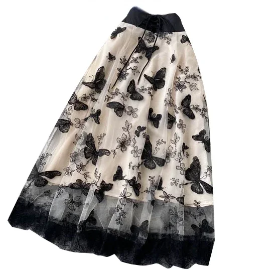 women butterfly skirts lady mesh skirt