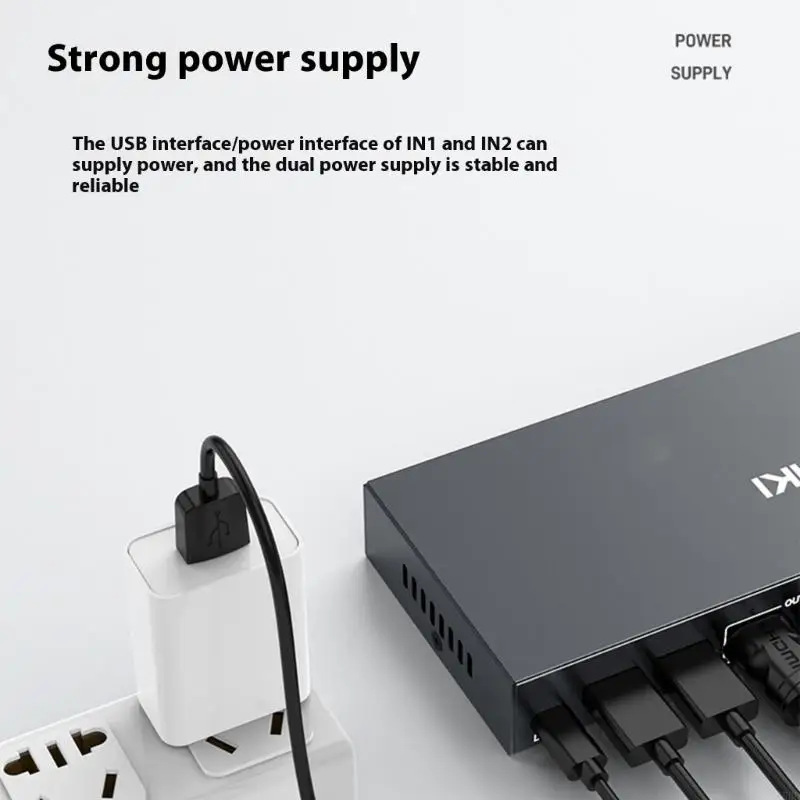 Switch KVM a doppio monitor per 2 computer con supporto USB 6.0 4K 60Hz Controllo scelta rapida e uscita 45BD 45BD