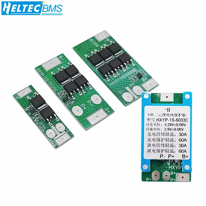 Heltecbms 1S 3.7V 4.2v 10a 15a 20a 30a 1s bms Ternary lithium Protection board single cell Over charge/Discharge protection