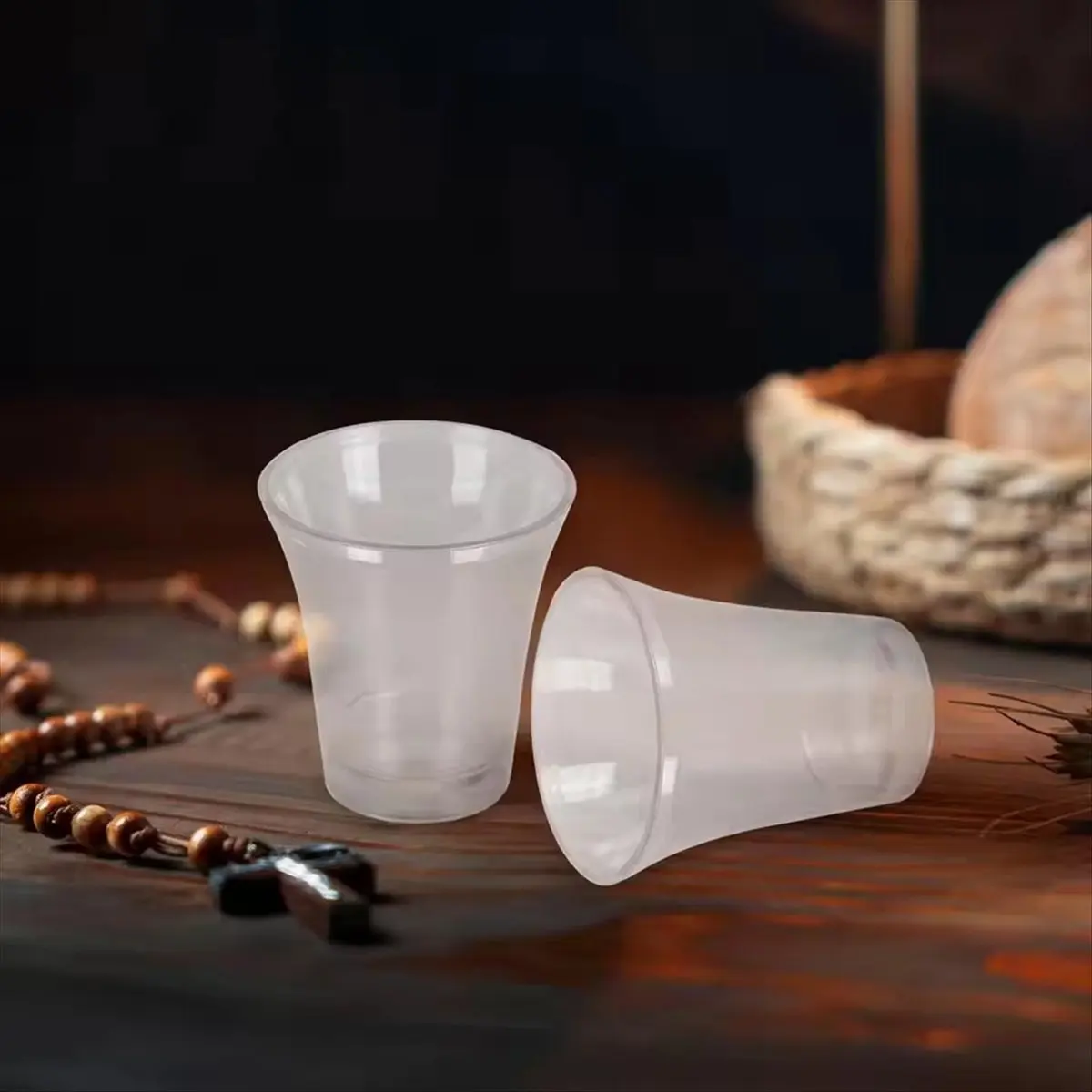 2026 + 200 قطعة أكواب بلاستيكية للتواصل نظارات شفافة للاستعمال مرة واحدة لوازم سر الكنيسة لحفلات تذوق المعمودية