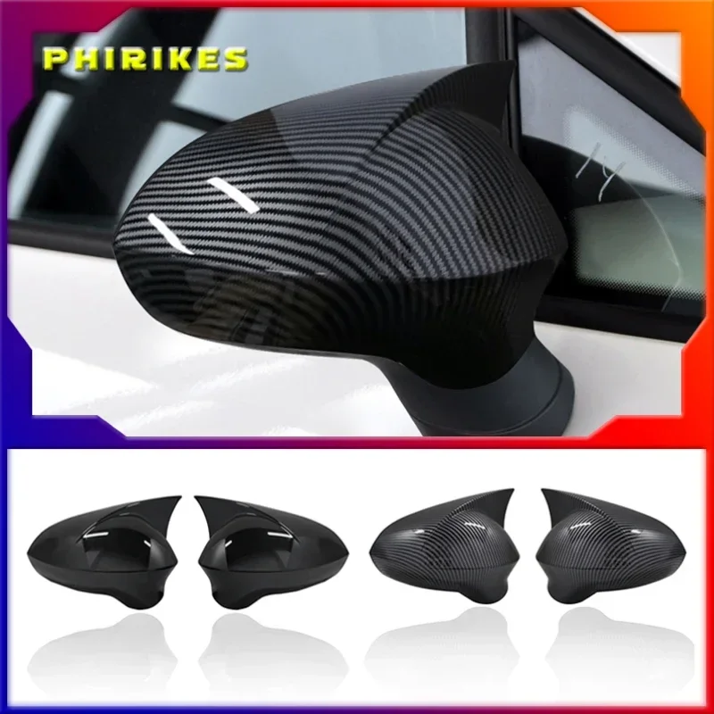 

ABS Black Side Mirror Cover Rearview Caps For Seat Leon MK2 1P Ibiza MK4 6J Exeo 3R Car Accessories