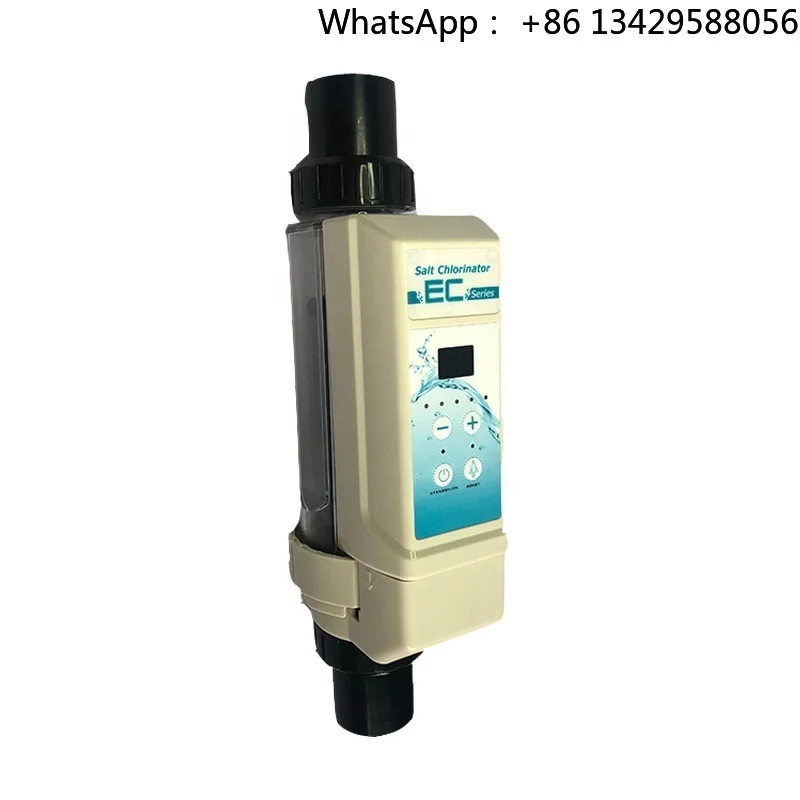 

Custom Swimming Pool Sanitizing Salt Chlorinator Titanium Electrode Transparent Housing Easy to Install