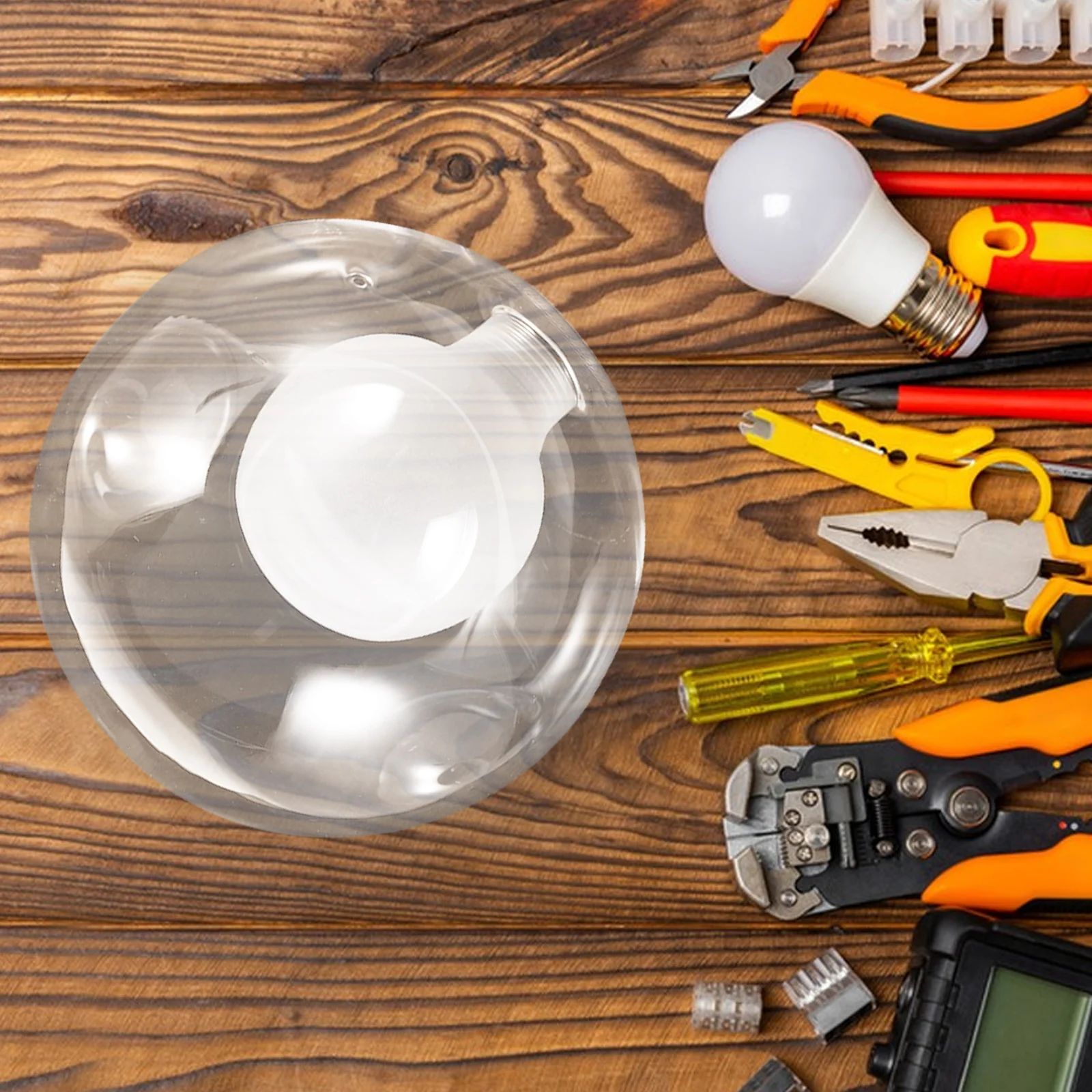 

Double-Layer Glass Globe Lampshade Triple Recessed Clear Round Dome Cover Sphere G9 Socket Replacement Lighting Globe