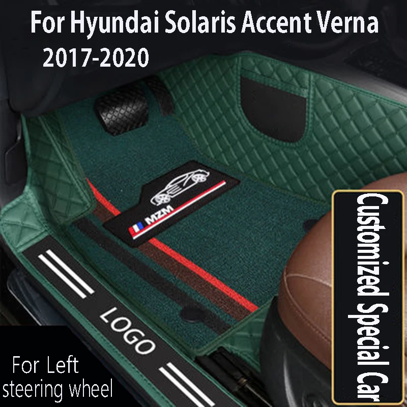 

Cover Carpets Car Floor Mats For Hyundai Solaris Accent Verna 2017 2018 2019 2020 Auto Interior Accessories Styling Waterproof