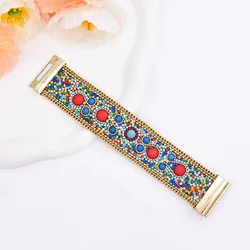 Vintage Handmade Seed Beads Turquoise Bangles Magnetic  Bracelet for Women Boho Ethnic Arab Afghan Turkish Gypsy Tribal Jewelry