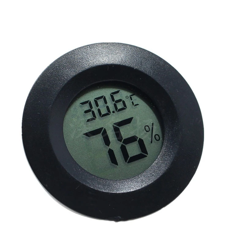 Digital LCD Hygrometer Pet Thermometer Temperature and Humidity Detection Circular Electronic Thermohygrometer Reptiles