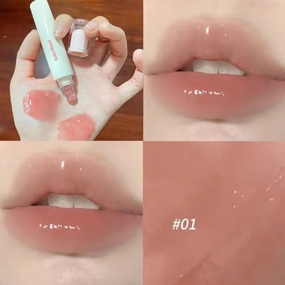 Waterproof Lip Gloss Jelly Long Lasting Sweatproof Liquid Lipstick Moisturizing Non-stick Cup Watershine lipstick Girl