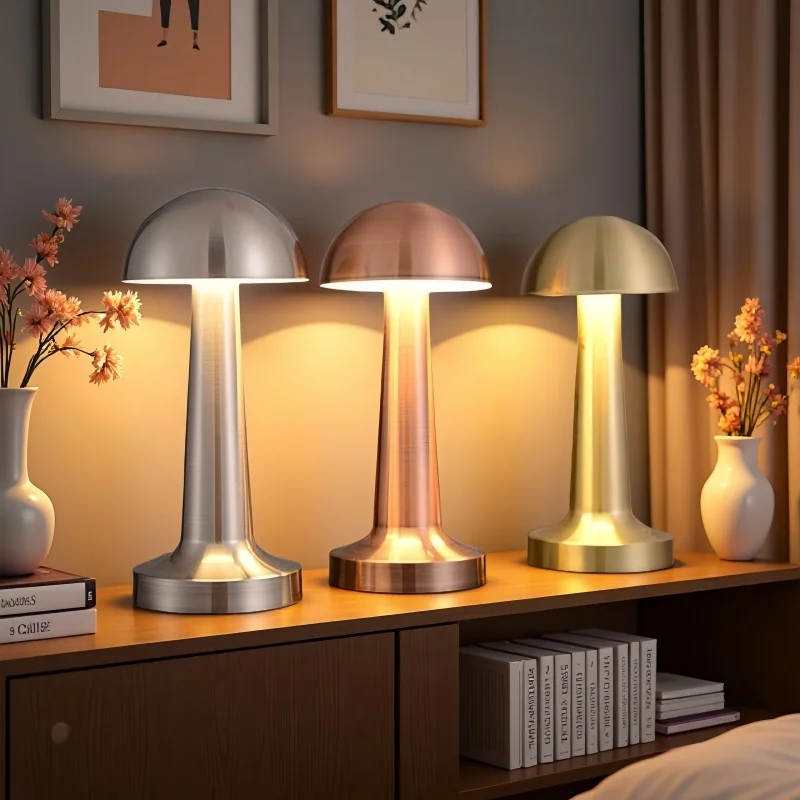 

LED night light rechargeable desk lamp metal touch decoration bar coffee table restaurant decorative light desk bedroom