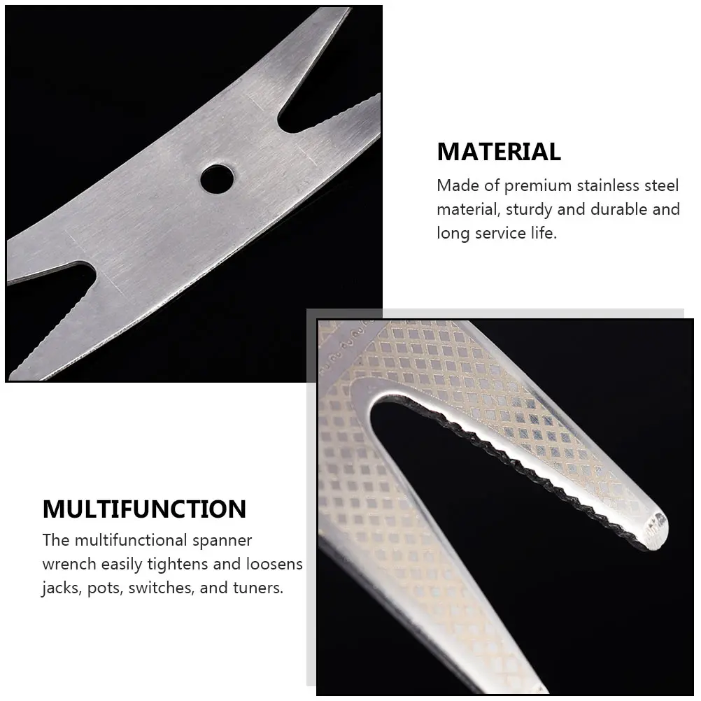 

2 Pcs Guitar Tuners Multi-purpose Tool Wrench Fret Rocker for Guitars Neck Adjustment Stainless Steel