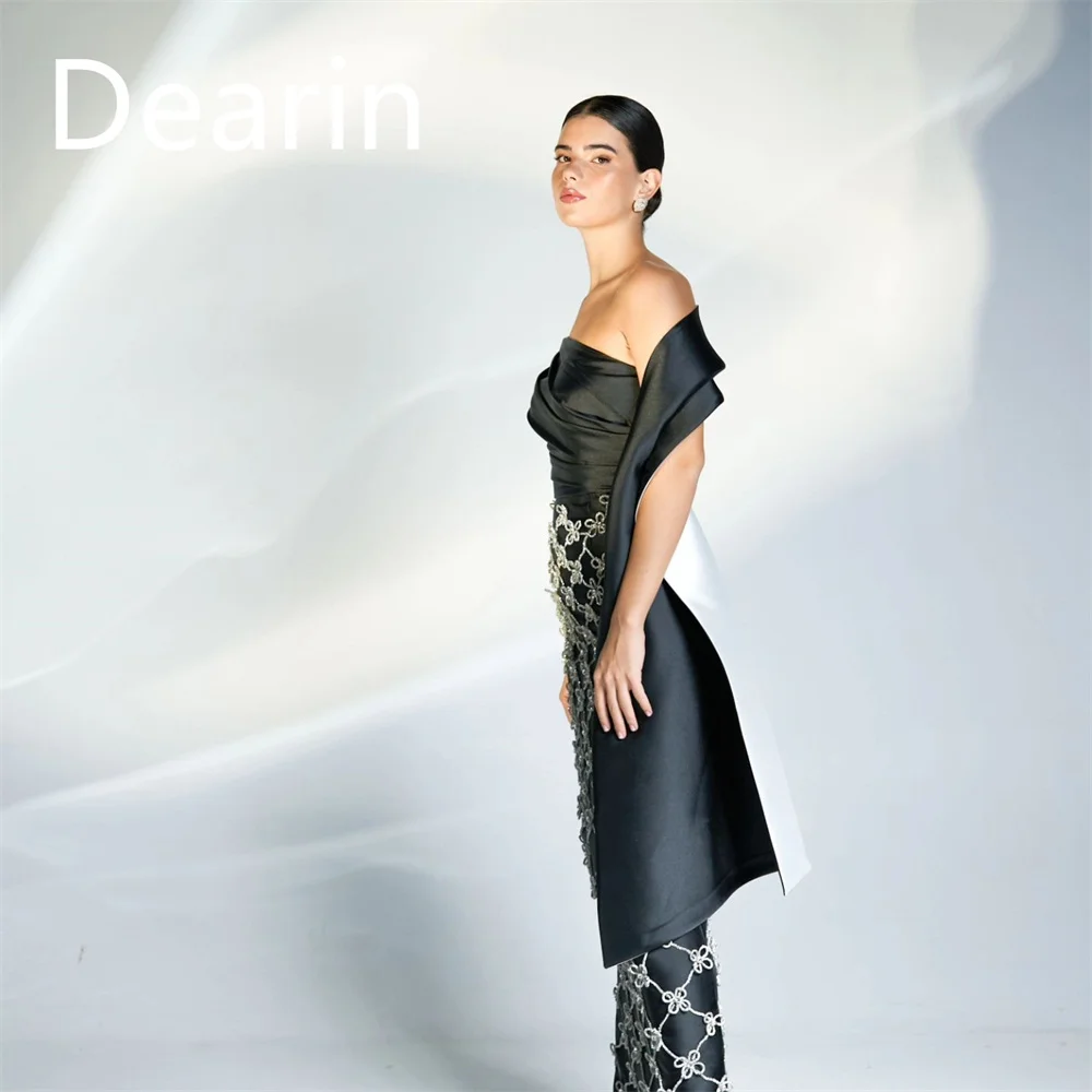 Customized Dearin Off-the-shoulder Column Floor length Skirts Vertically Bespoke Occasion Dresses