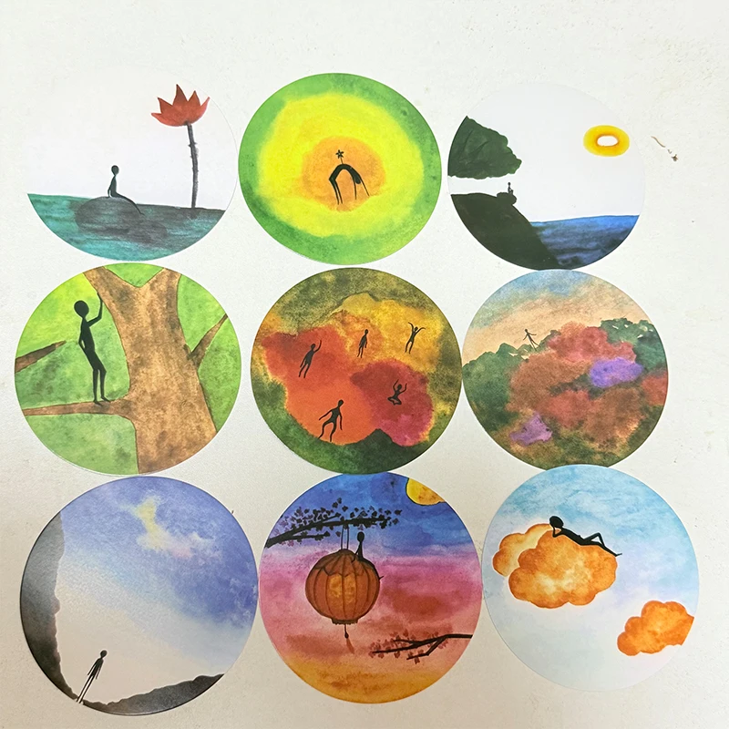 بطاقات INUK 98 قطعة بطاقات علم النفس على شكل دائري العرافة سطح السفينة لعبة بطاقة مضحكة للحفلات/الأسرة