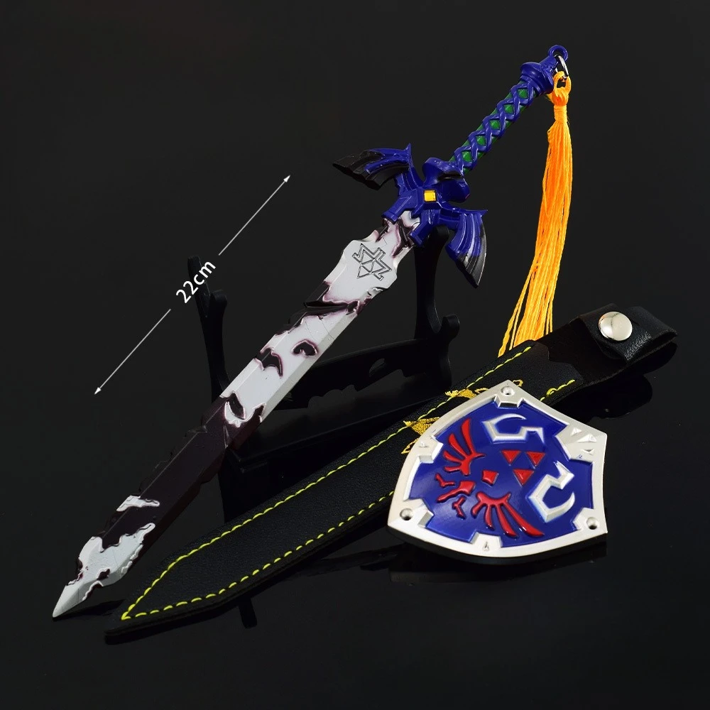 2Pcs The Hyrule Fantasy Weapon Sword Metal Tears of The Kingdom Game Peripheral Toy Samurai Sword Crafts Gift for Boy Collection