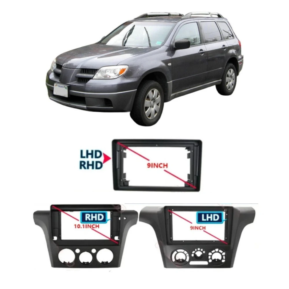 1 Piece 9 or 10 Inch Car Radio Player Frame for Outlander CU 2000-2006 Central Control Navigation DVD Frame 2 Din for Airtrek
