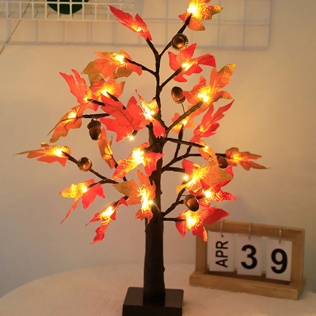 

Orange Fall Maple Tree With Lights Magical Fall Vibe In Any Room Stylish And Fashionable Plastic