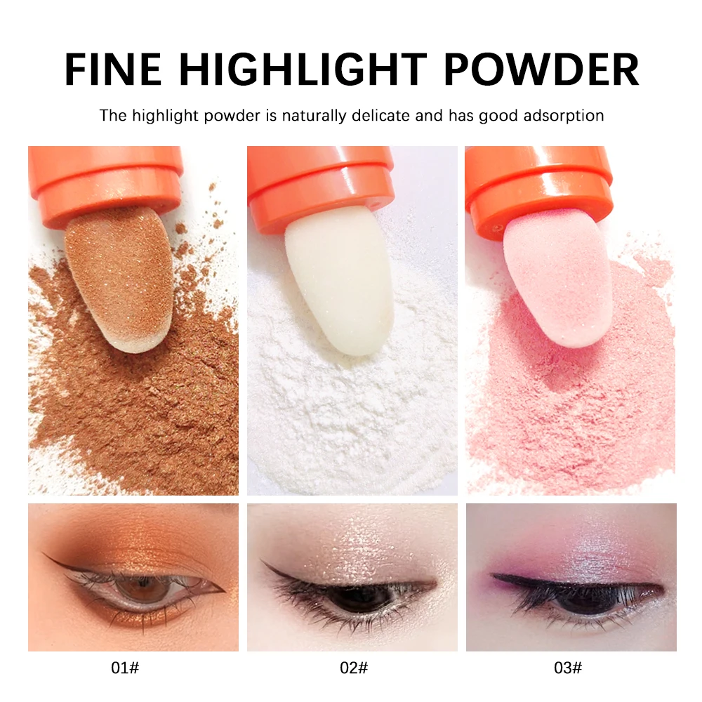 3 Colors Glitter Powder Highlighter Makeup Body Brightens the Natural Face Blusher Fairy Highlight Patting Powder