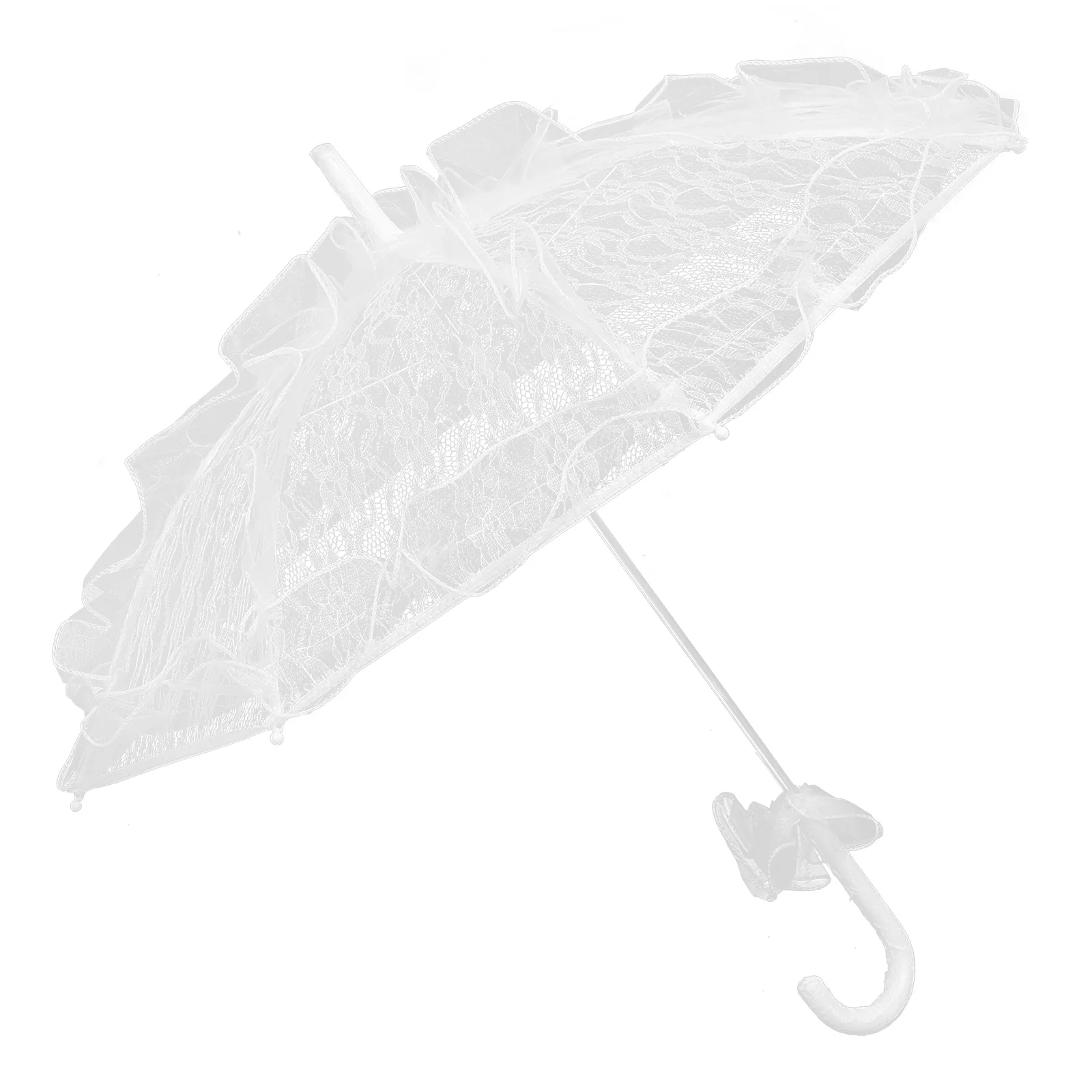 

Stylish Western Style Umbrella Lace Fleur Parasol Decoration Wedding Bride Umbrella - Size Small (White)