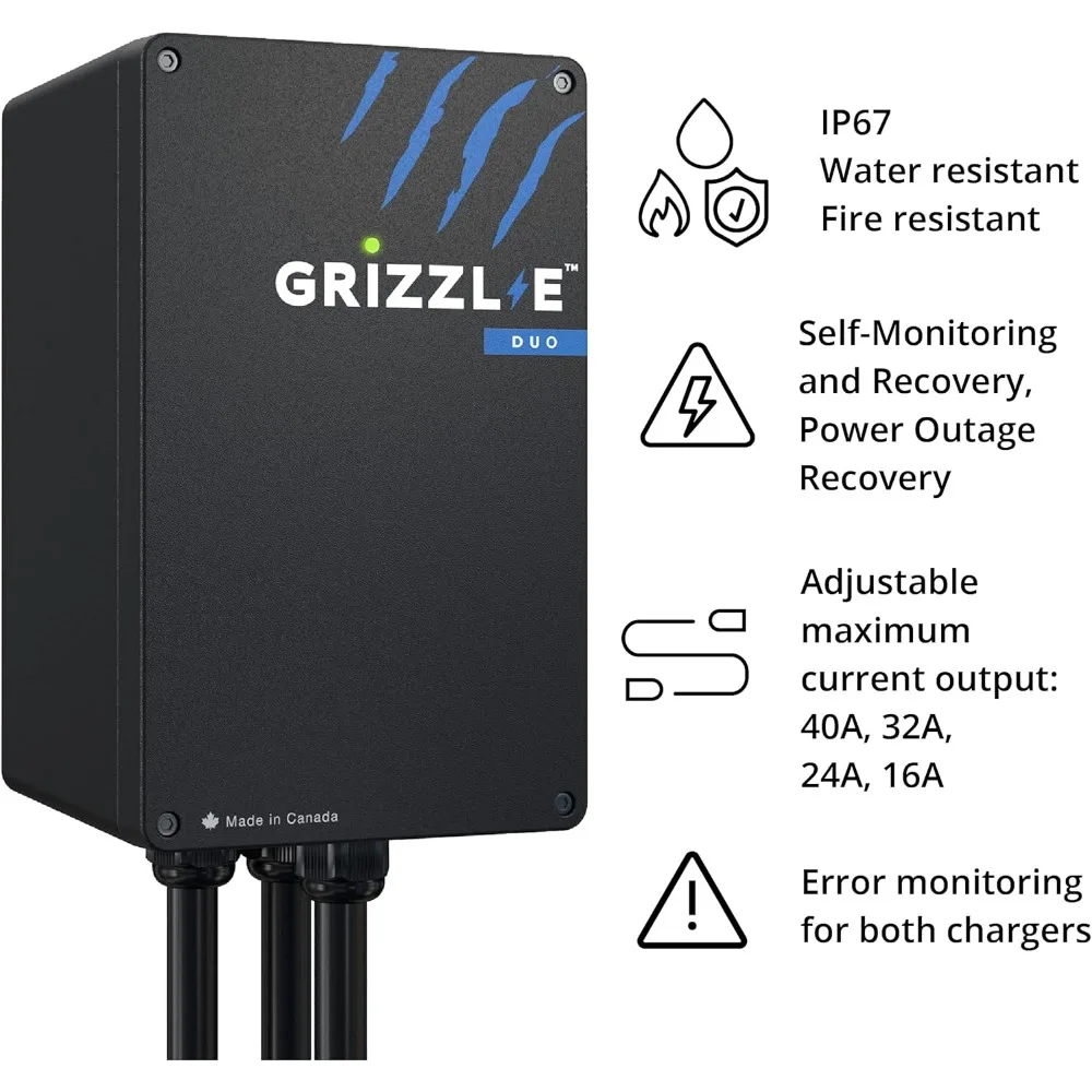 شاحن Duo Level 2 Plug in EV، حتى 40 أمبير، كابلان ممتازان بطول 24 قدمًا (14-50 قابس)