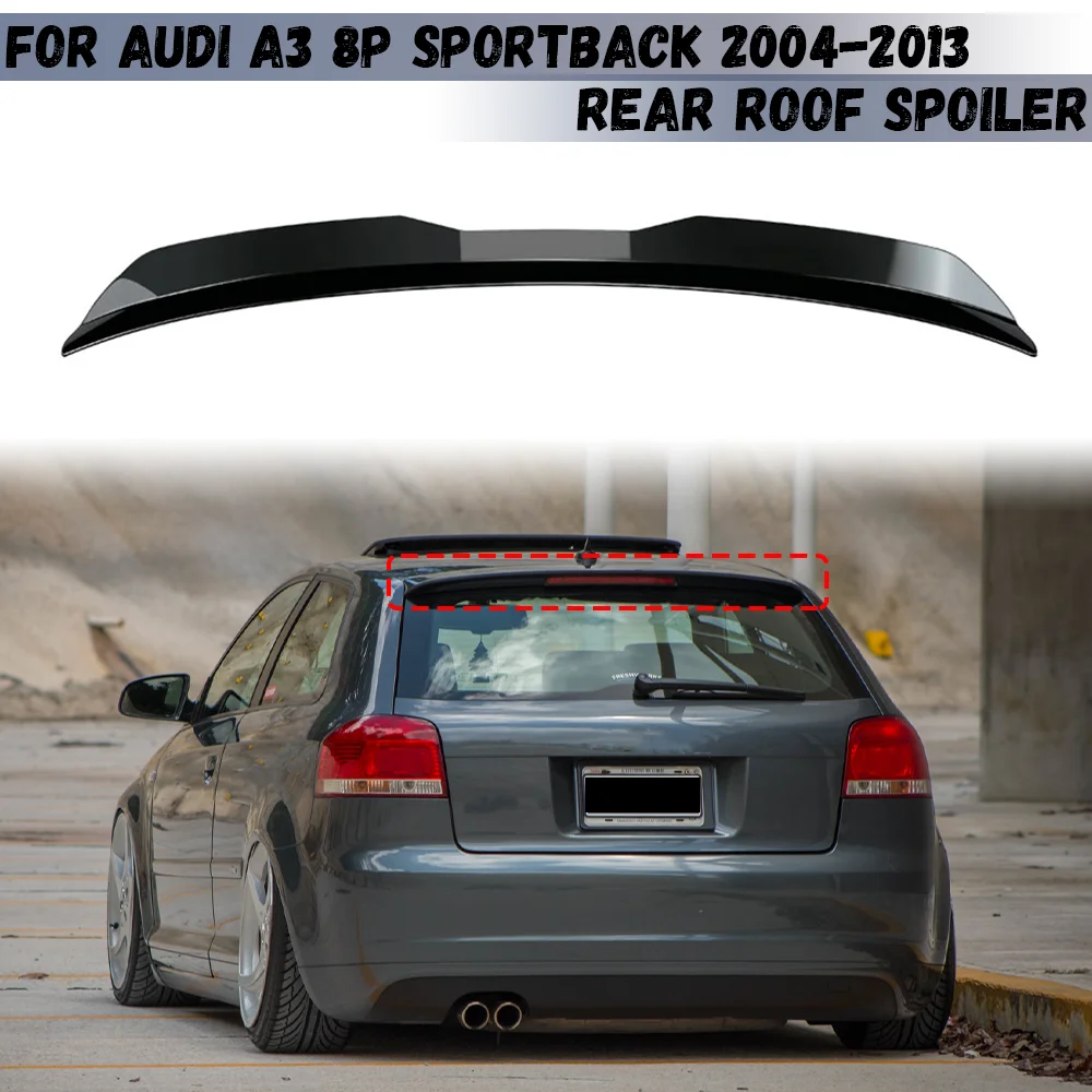 Spoiler traseiro do bordo do telhado para Audi, decoração da asa da cauda do carro, Sportback, A3, 8P, 2004, 2005, 2006, 2007, 2008, 2009, 2010,